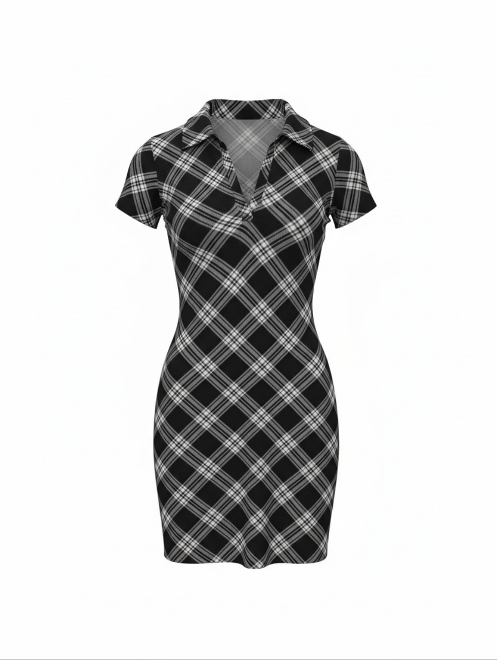 No Comment Chic Black and White Checkered Mini Dress